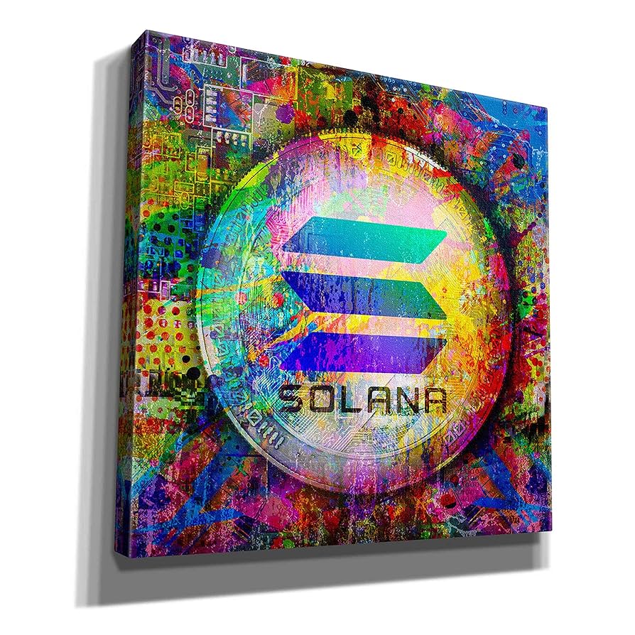 Amazon.com: Epic Graffiti 'SOL Solana Crypto,' Canvas Wall